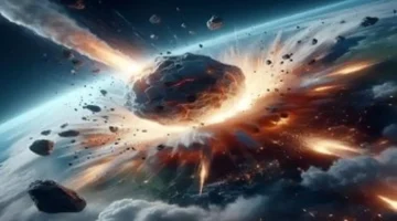 صدمة فضائية كويكب ضخم يشوه سطح القمر بالكامل